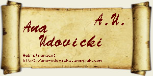 Ana Udovički vizit kartica